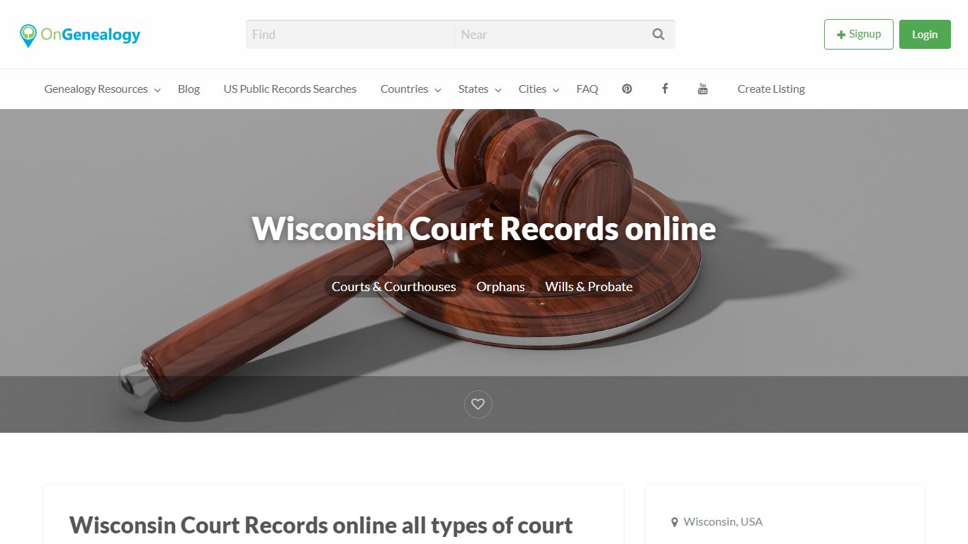 Wisconsin Court Records online - OnGenealogy